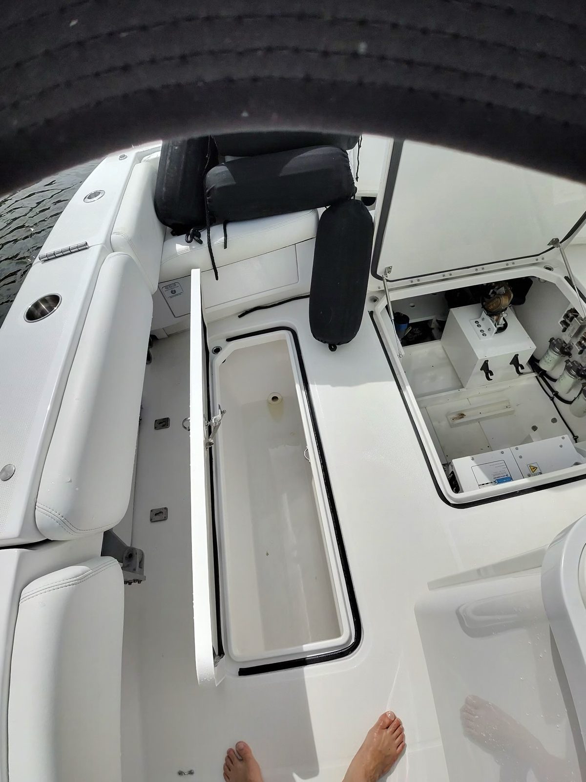 Same storage compartment clean and dry after service
