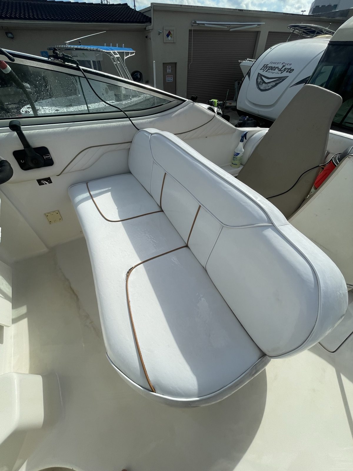 Same seating restored bright white after detailing